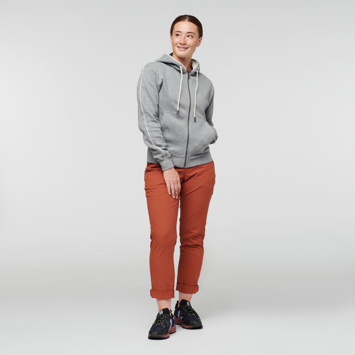 Do Good Organic Full-Zip Hoodie - Women's, Heather Grey, Model Aya