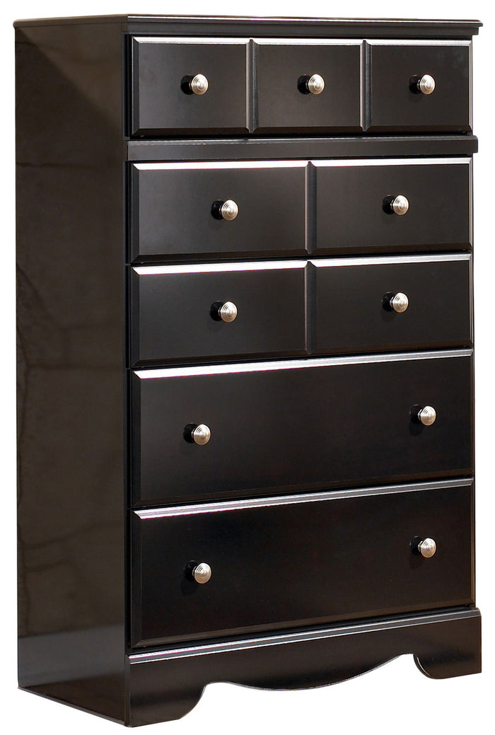 DOMINIC Black 31" Wide 5 Drawer Chest