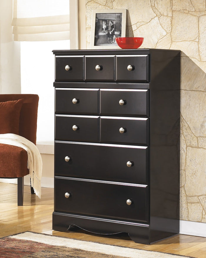 DOMINIC Black 31" Wide 5 Drawer Chest