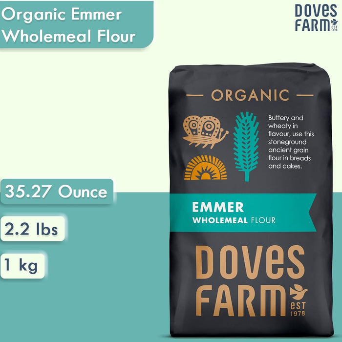 Doves Farm Organic Stoneground Wholemeal Emmer Flour 1kg