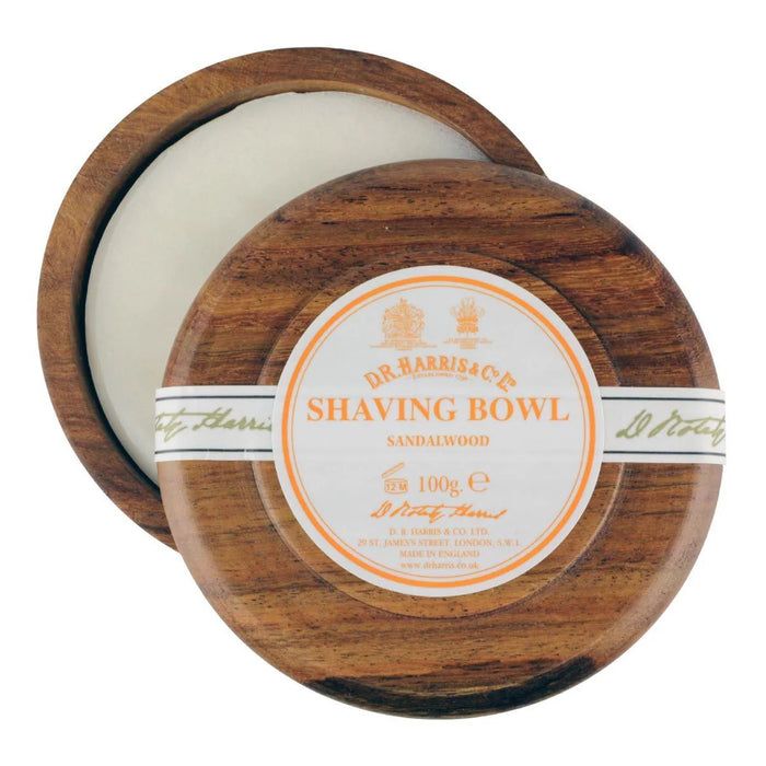 D.R.Harris & Co Sandalwood Shaving Soap in Mahogany Wood Bowl 100g