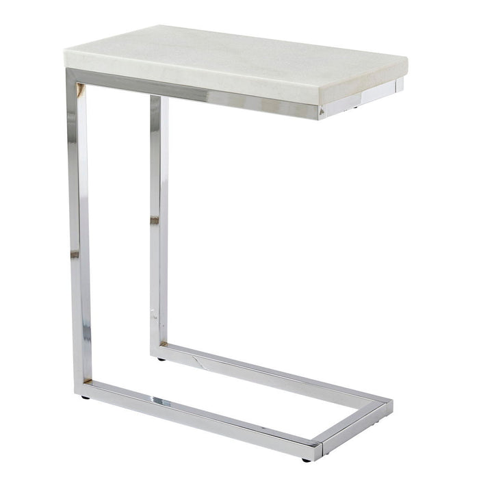 Echo - Marble Top Chairside Table - White