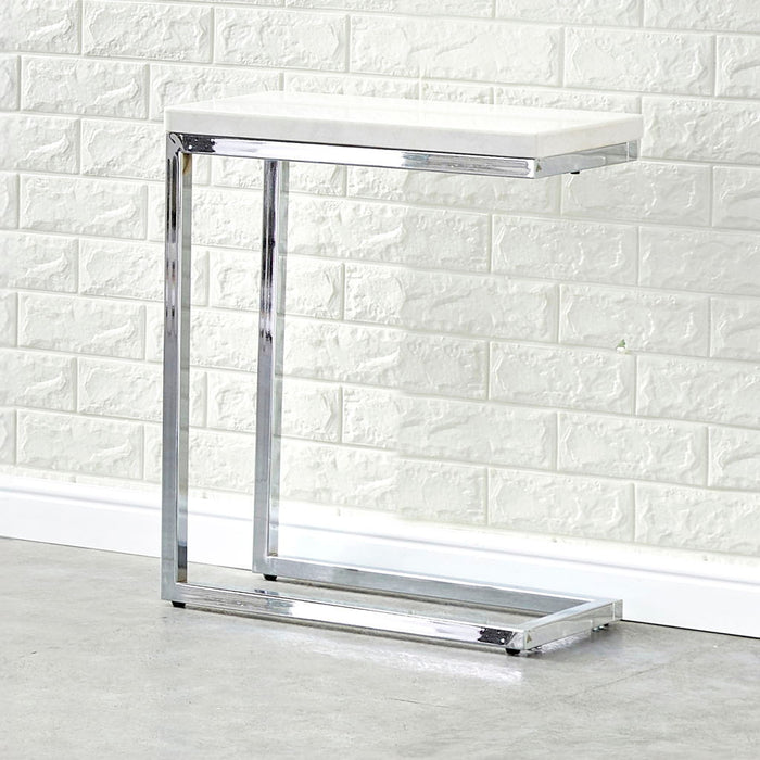 Echo - Marble Top Chairside Table - White