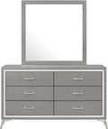 ELEINA Silver 58" Wide x 74" Height Dresser & Mirror