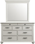 EMERSEN White 62" x 80" Height Dresser & Mirror with Jewelry Drawers