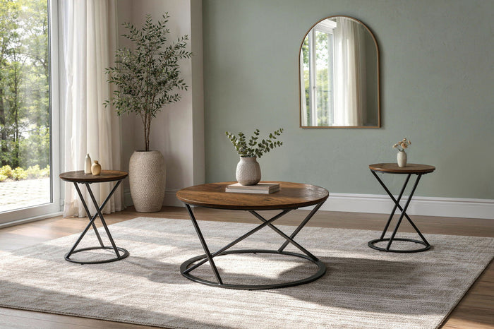 Emery - 3 Piece Occasional Set (1 Coffee & 2 End Tables) - White / Black