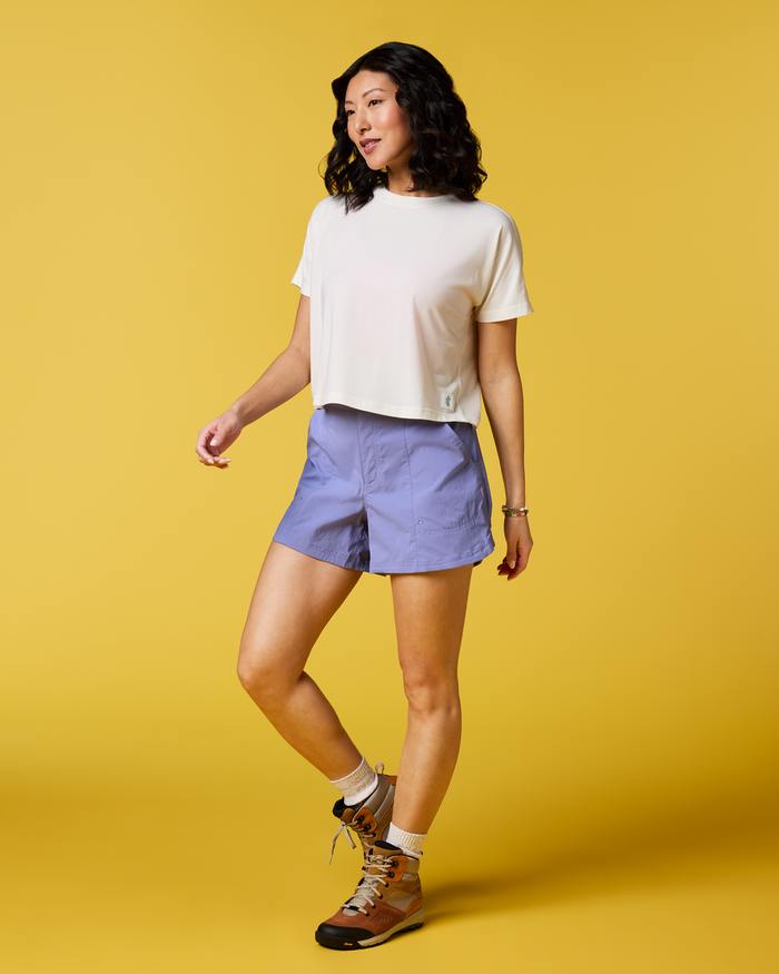 Empaca Boxy T-Shirt - Women's, Bone, Model Tiff