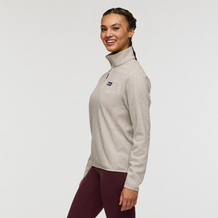 Envo Fleece Quarter-Zip Pullover - Women's, Heather Cream, Model London