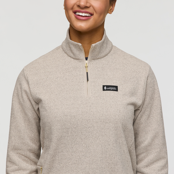 Envo Fleece Quarter-Zip Pullover - Women's, Heather Cream, Model London