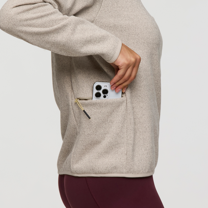 Envo Fleece Quarter-Zip Pullover - Women's, Heather Cream, Model London
