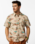 Estival Button Up Shirt - Print - Men's, Mt Cotopaxi Cream, Model Kellan