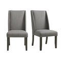 Everdeen - Side Chair With Gray Fabric and Nail Heads (Set of 2) - Charcoal