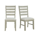 Farmington - Ladder Back Dining Side Chair (Set of 2) - Washed Stone / Light Beige