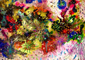 Floral explosion by Debbie Seenan - colourful flowers bursting across the sheet with black starbursts