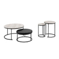 Forma - 4 Piece Occasional Set (1 Coffee, 1 Large End Table & 1 Stool, 1 Small End Table) - Black / White / Gray