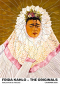 Frida Kahlo self-portrait as Tehuana with intricate headdress, featured on a product page.