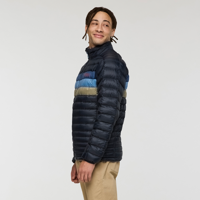 Fuego Down Jacket - Men's, Carbon Stripes, Model Kai
