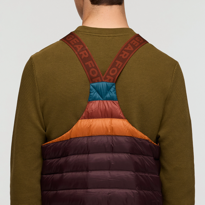 Fuego Down Overall - Men's, Coffee Stripes, Model Kellan