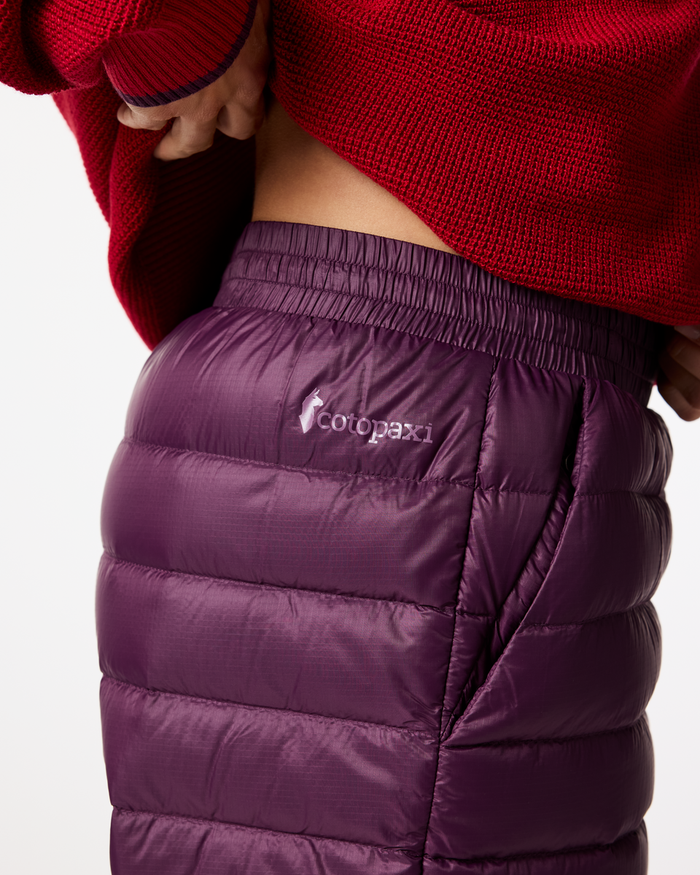 Fuego Down Pant - Women's, Acai Stripes, Model Lola