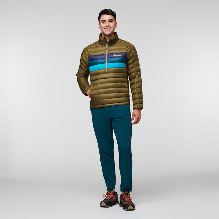 Fuego Down Pullover - Men's, Oak Stripes, Model Munther