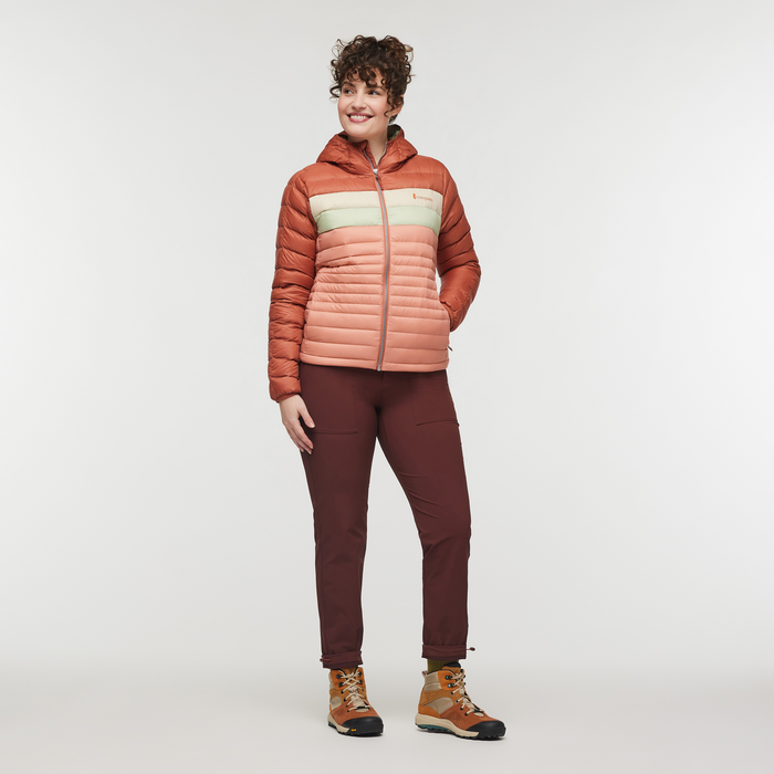 Fuego Hooded Down Jacket - Women's, Faded Brick/Clay, Model Courtney