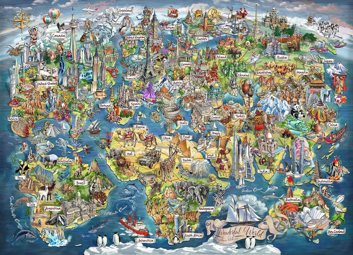 Gibsons Wonderful World Jigsaw Puzzle (1000 Pieces)