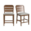 Glinda - Fabric Counter Chair (Set of 2) - Brown / Light Gray