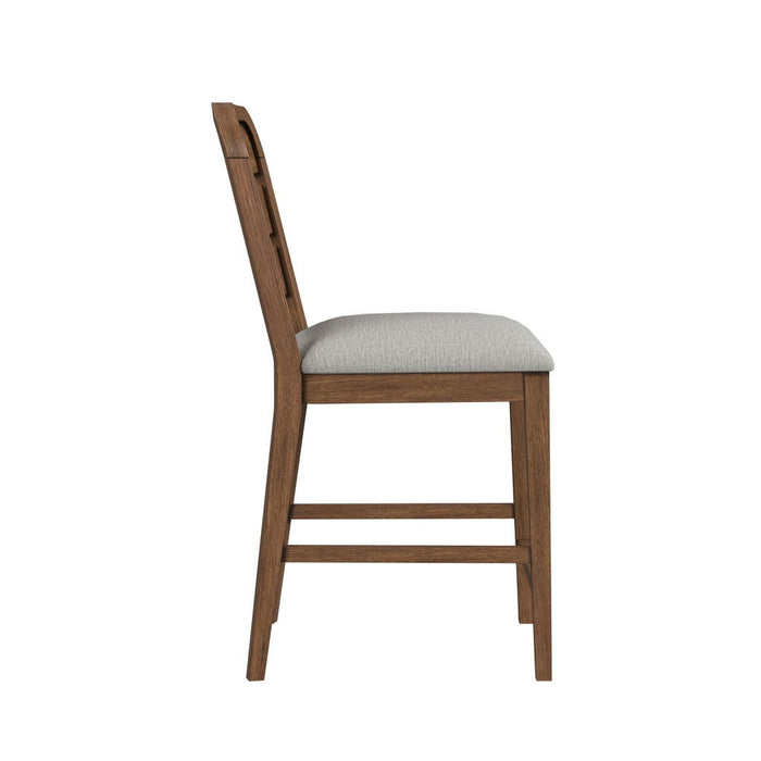 Glinda - Fabric Counter Chair (Set of 2) - Brown / Light Gray