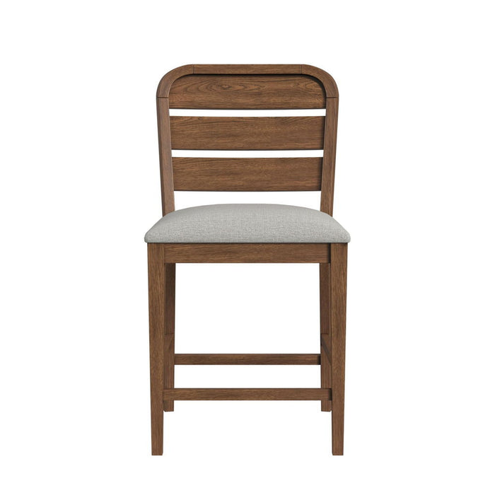 Glinda - Fabric Counter Chair (Set of 2) - Brown / Light Gray