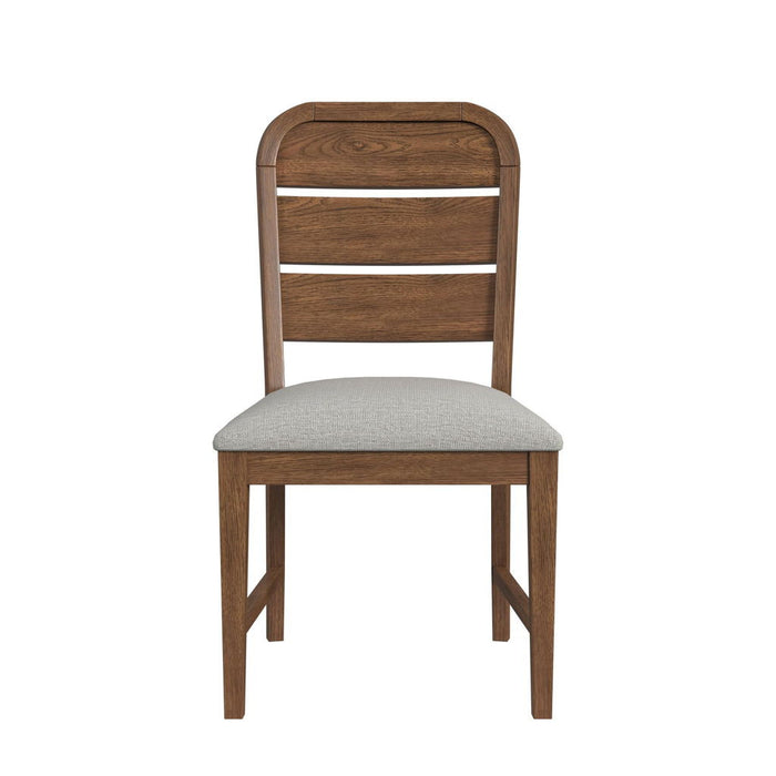 Glinda - Fabric Dining Side Chair (Set of 2) - Brown / Light Gray