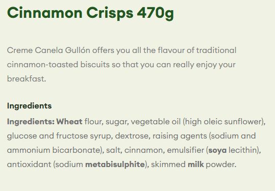 Gullon Cinnamon Crisps Cookies 470g