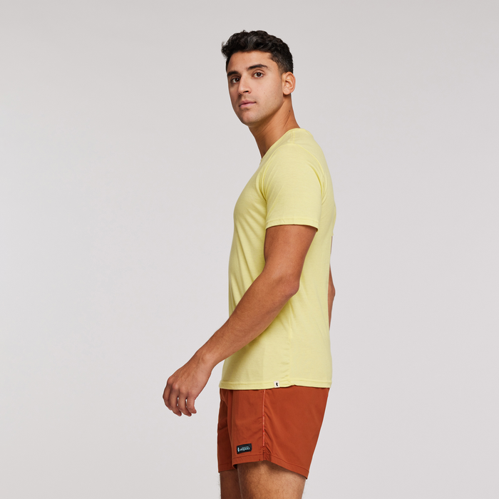 Happy Day Organic T-Shirt - Men's, Lemonade, Model Munther