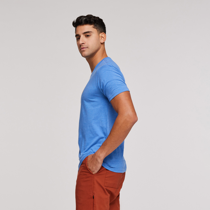 Happy Day Organic T-Shirt - Men's, Lupine, Model Munther