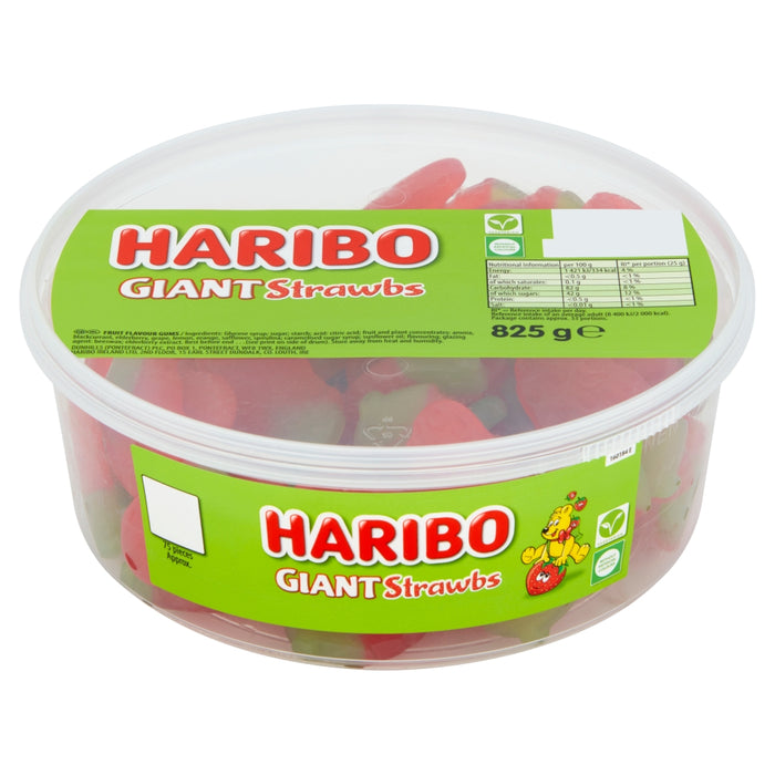 Haribo Giant Strawbs 75pc Tub 825g product image