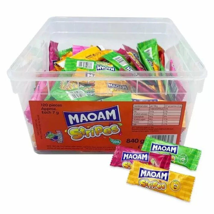 Haribo Maoam Stripes Sweets 120pc Drum 840g
