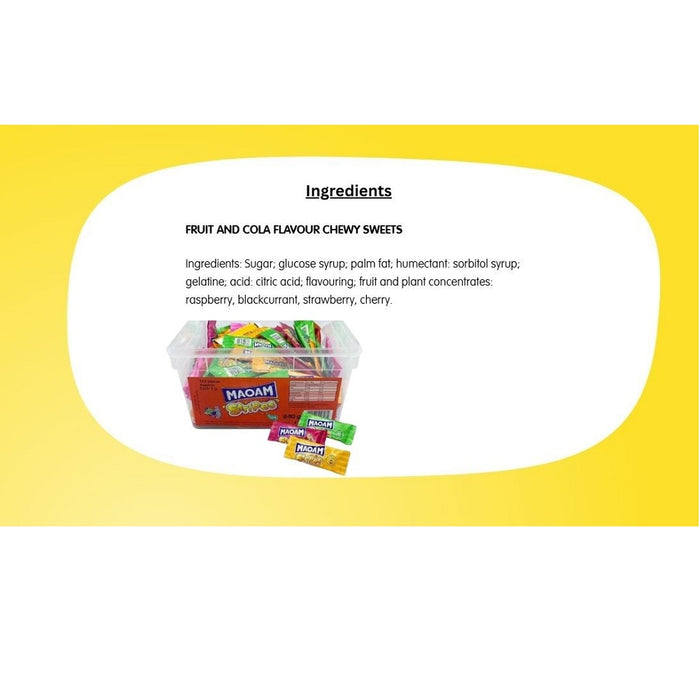 Haribo Maoam Stripes Sweets 120pc Drum 840g
