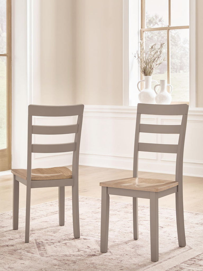 Harperfeld - Dining Room Side Chair (Set of 2) - Natural / Gray