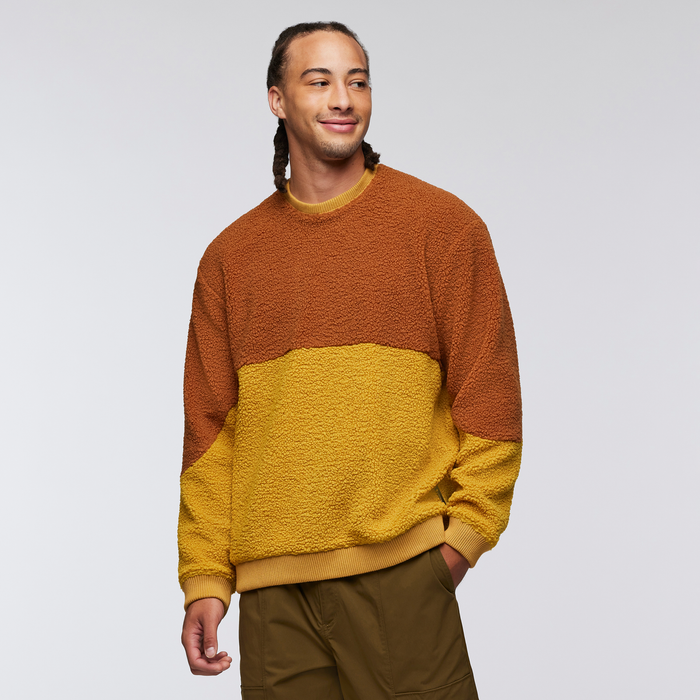 High Pile Fleece Crew - Men's, Sienna/Amber, Model Kai