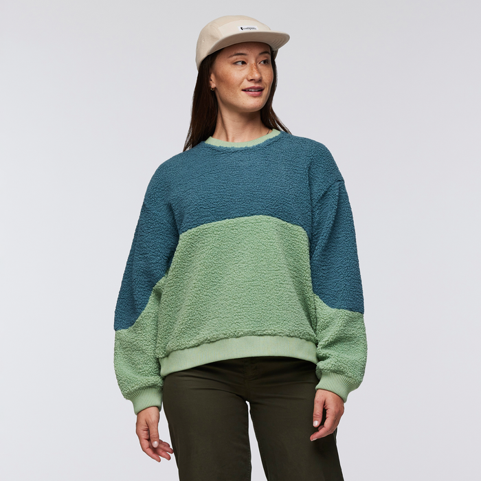High Pile Fleece Crew - Women's, Drizzle/Aspen, Model Aya