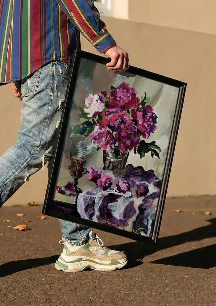 Hot chocolate and magenta peonies - Mariam De Giorgio