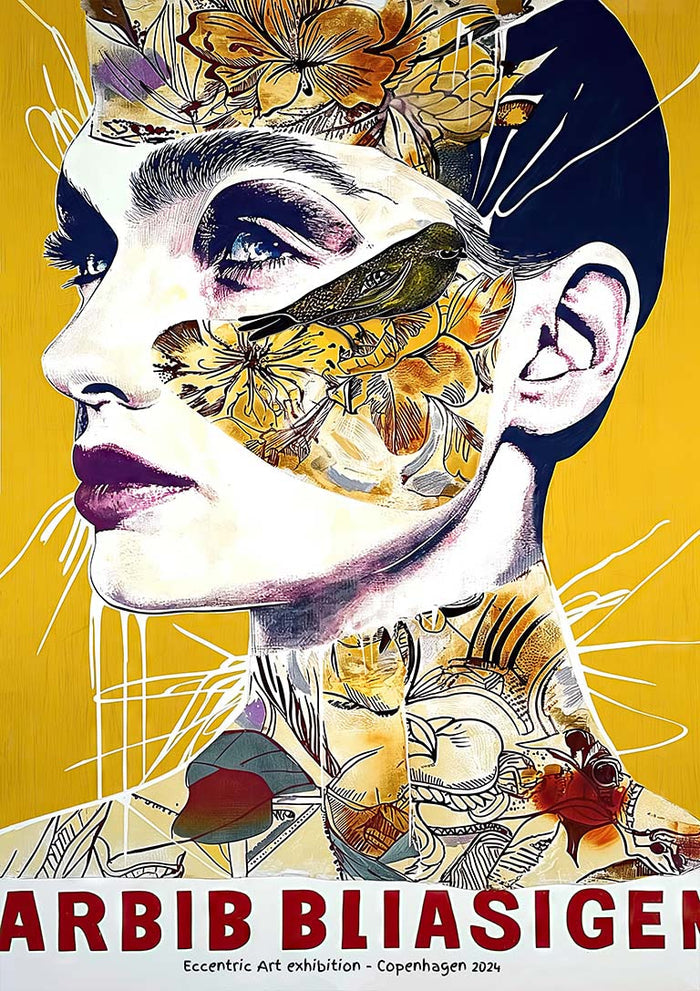 Colorful illustrated portrait of a woman with floral designs, featured on It Ain't Cooking by Tara Green product page.