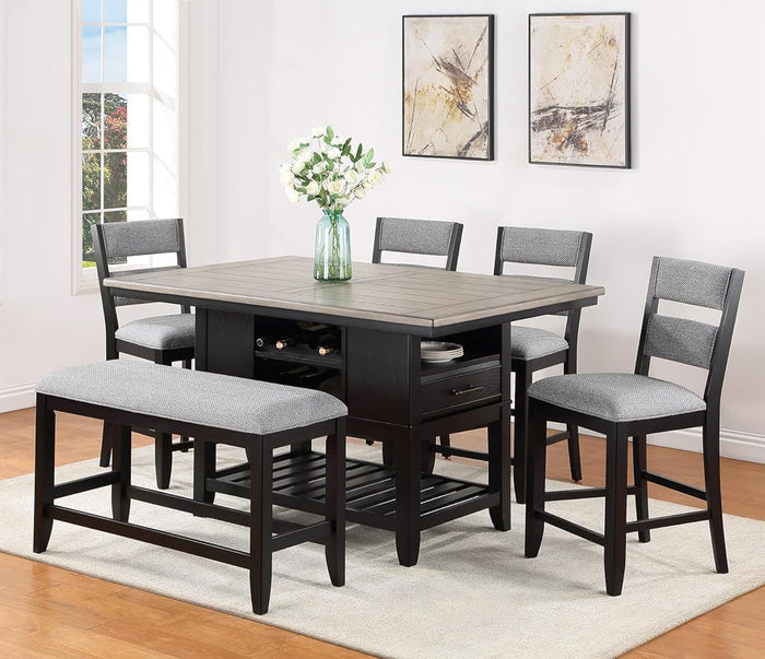 JAVIAN Black 18" Wide Counter Chair