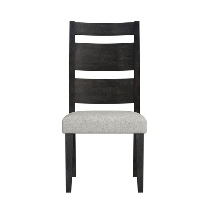 Jemma - Wood Back Dining Side Chair (Set of 2) - Dark Espresso / Beige Linen