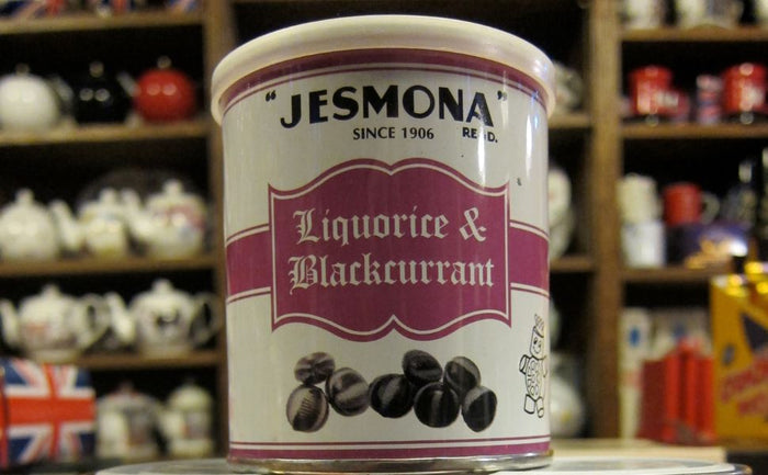 Jesmona Liquorice & Blackcurrant Sweets Tin 250g