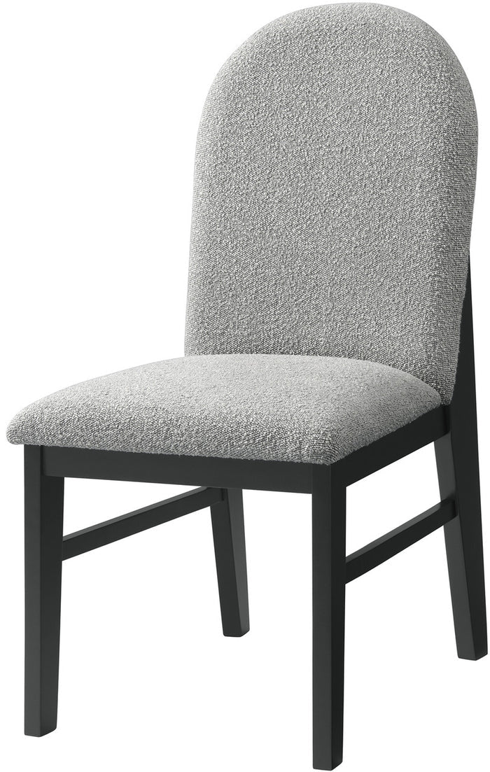 KARIM Black & Gray Boucle 20" Wide Rounded Dining Chair