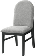 KARIM Black & Gray Boucle 20" Wide Rounded Dining Chair