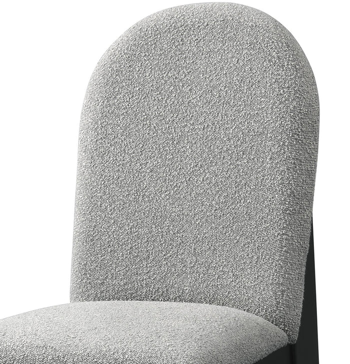 KARIM Black & Gray Boucle 20" Wide Rounded Dining Chair