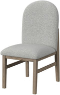 KARIM Natural Brown & Gray Boucle 20" Wide Rounded Dining Chair