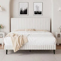 KERMIT White Velvet 43" Height Platform Bed