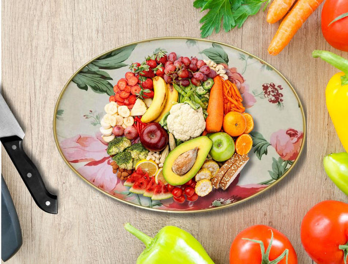 Keswick's Cantate Pattern 18"x 14" (460mm x 360mm) Oval Tray